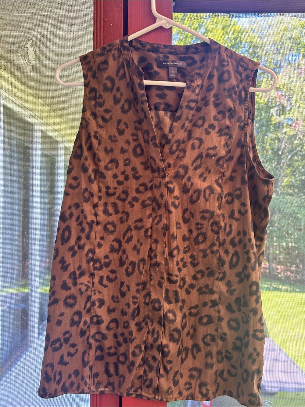 Banana Republic Brown Leopard-Print Sleeveless V-Neck Camisole